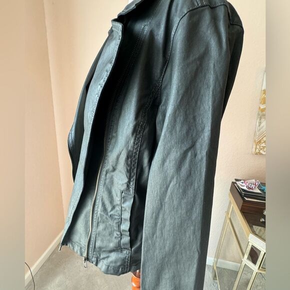 New Eileen Fisher Moto short zip jacket in waxed organic cotton sz M - Picture 13 of 15